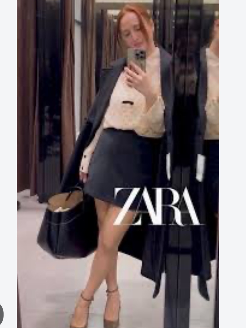 Zara Black Mini Skort Size Large NWT